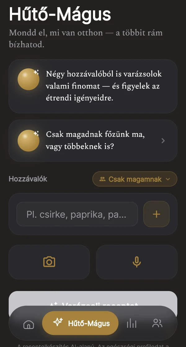 A Hűtő-Mágus felismeri a hozzávalókat és személyre szabott magyar receptet ad a PureShape appban